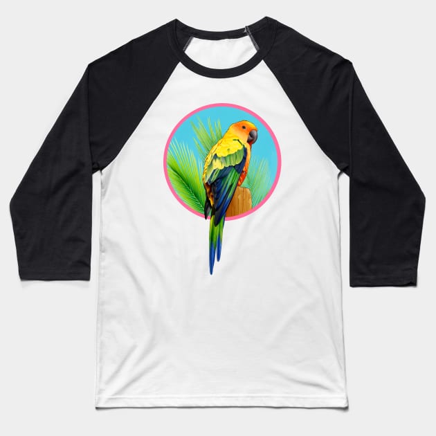 Sun Conure Baseball T-Shirt by NelidaZubia